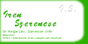 iren szerencse business card